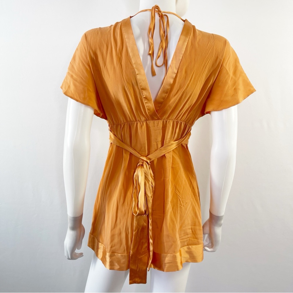 Hale Bob Golden Orange Studded V-Neck Blouse - Picture 8 of 10